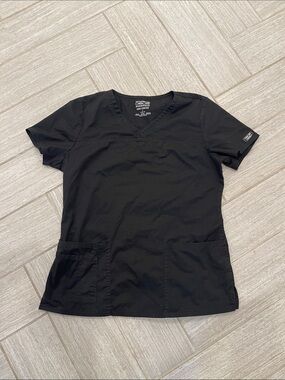 Cherokee Black V-Neck Work Scrub Top